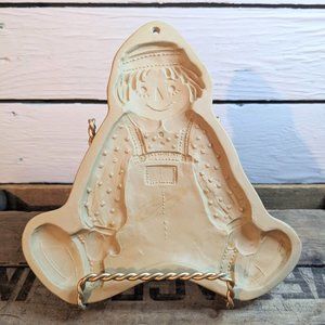 Vintage Brown Bag Cookie Art Raggedy Andy Stoneware Cookie Mold Hill Design 1986